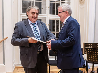 Předání ceny na slavnostním večeru 20. října 2022 v sále pražské HAMU