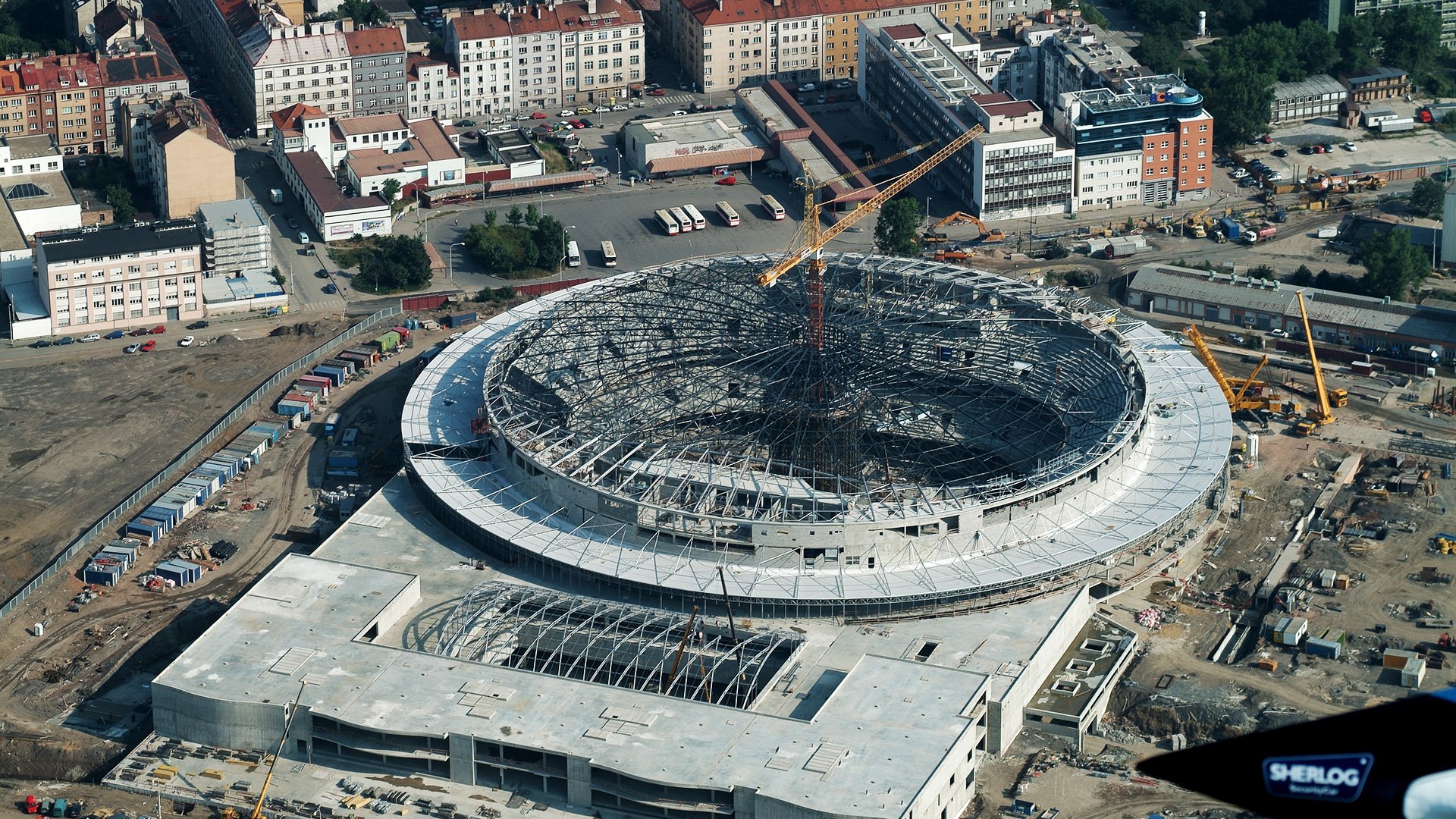 Ocelová konstrukce zastřešení O2 areny