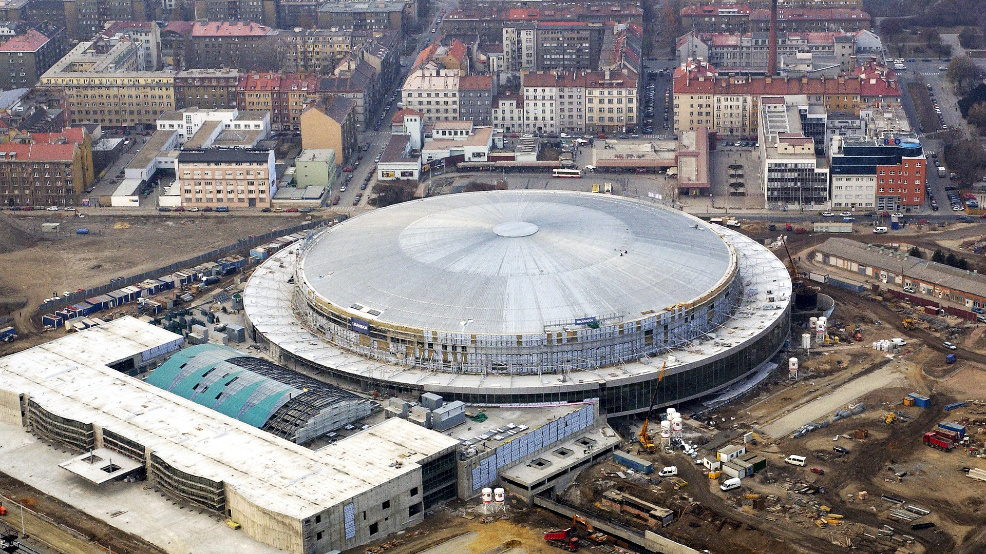 Ocelová konstrukce zastřešení O2 areny