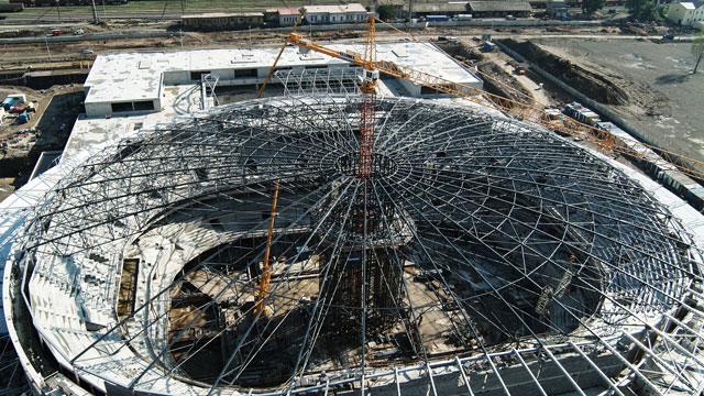 Ocelová konstrukce zastřešení O2 areny